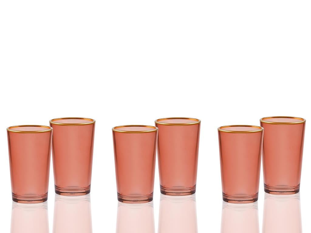 Tanya Glass 6 Pcs for Coffee Side Water Glass 100 ml Dusty Rose