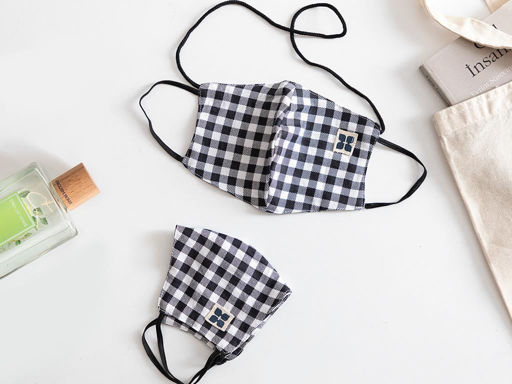 Scotch Plaid Cotton Mask 9,5x18 cm Black