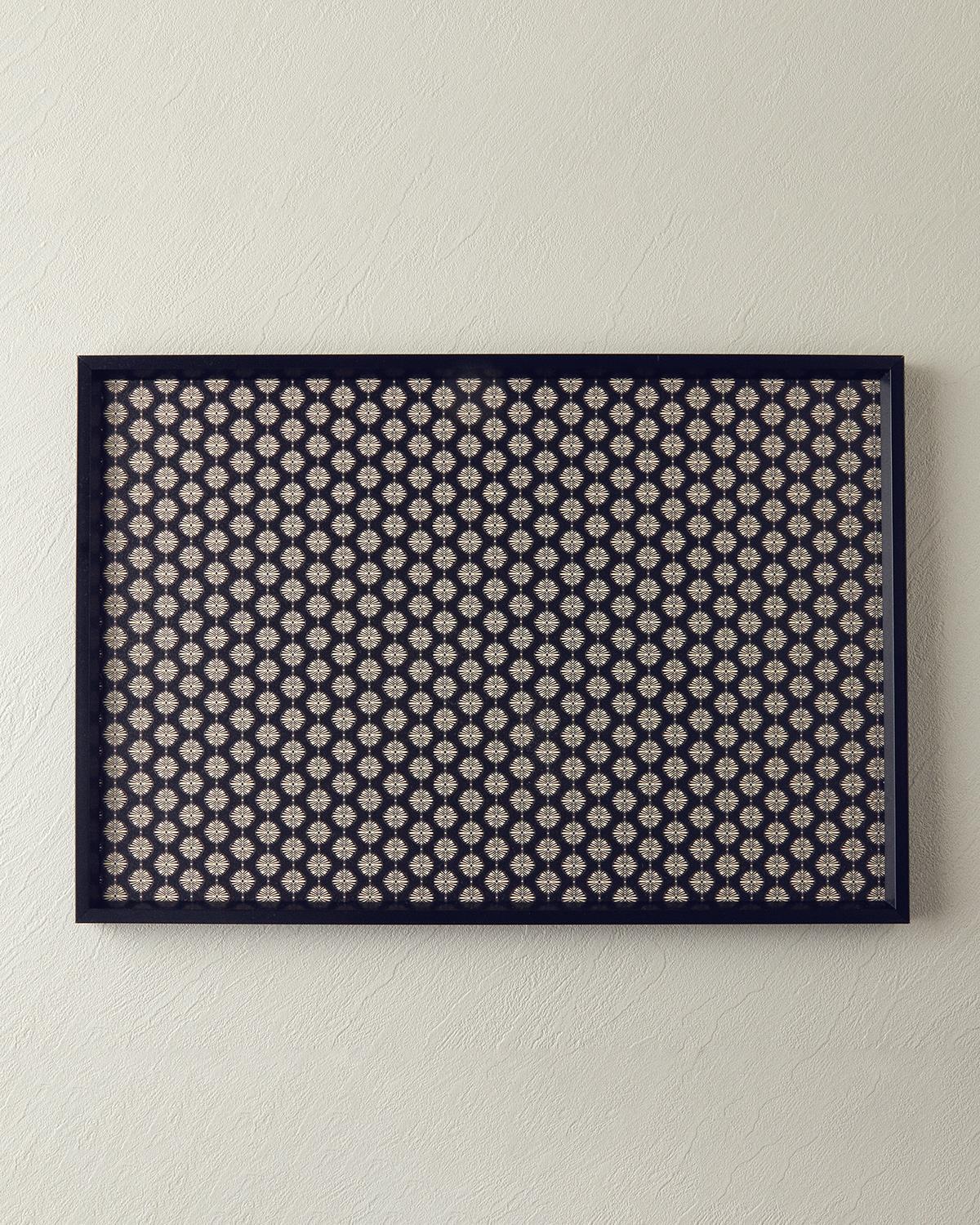 Flower Dots Mdf Decorative Tray 31x46 cm Black