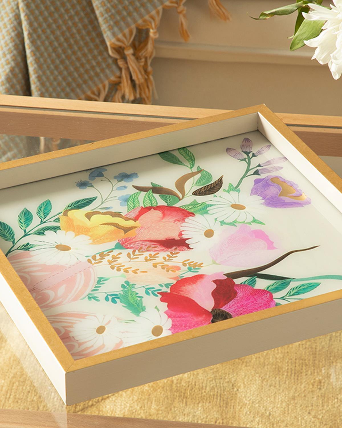 Spring Garden Decorative Tray 33x33 cm Cream