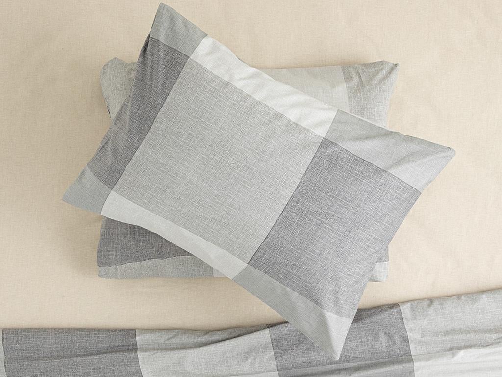 Textured Plaid Cu Bumbac Cu 2 Piese Față De Pernă 50x70 cm Gri
