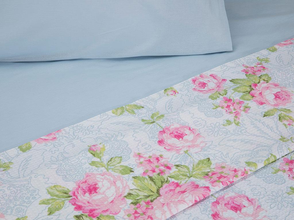 Trandafir de mână  Cu imprimeu Pentru o persoana  SET CUVERTURĂ 150x220 cm Roz