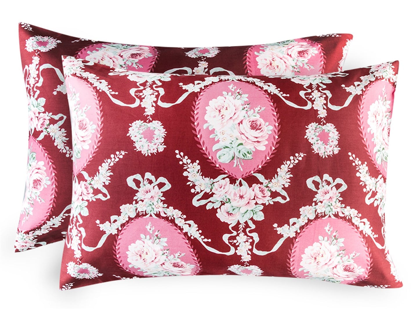 Trandafir har 80 Tel / 200 Fire Count 2 set 50x70 cm Rosu bordo