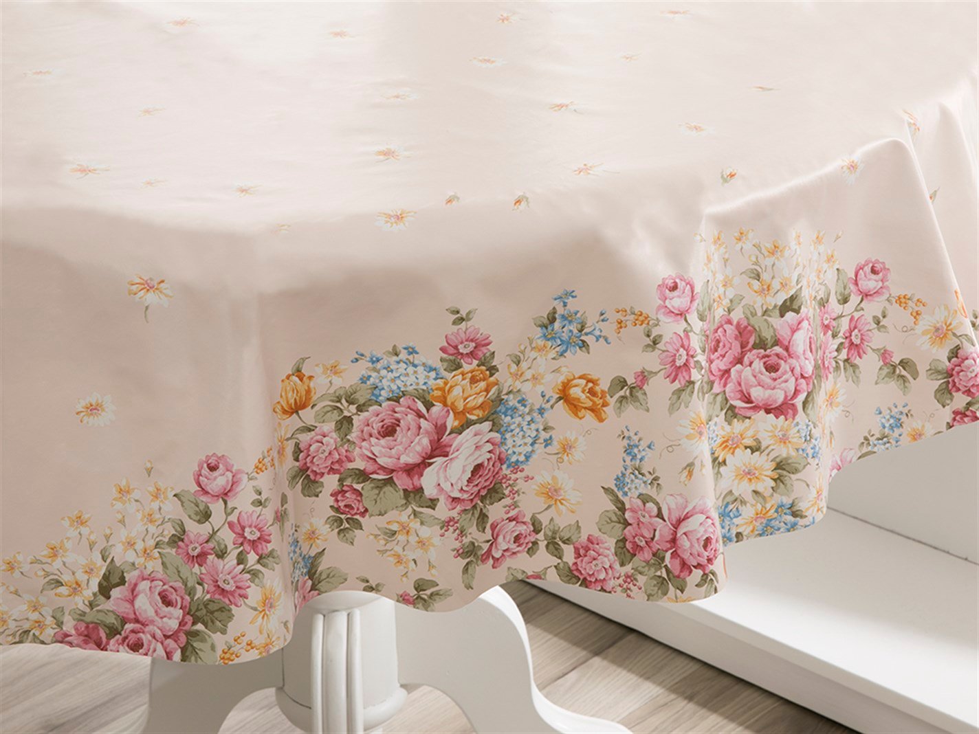Trandafiri de toamnă Tipărit  140 cm Silvery auriu