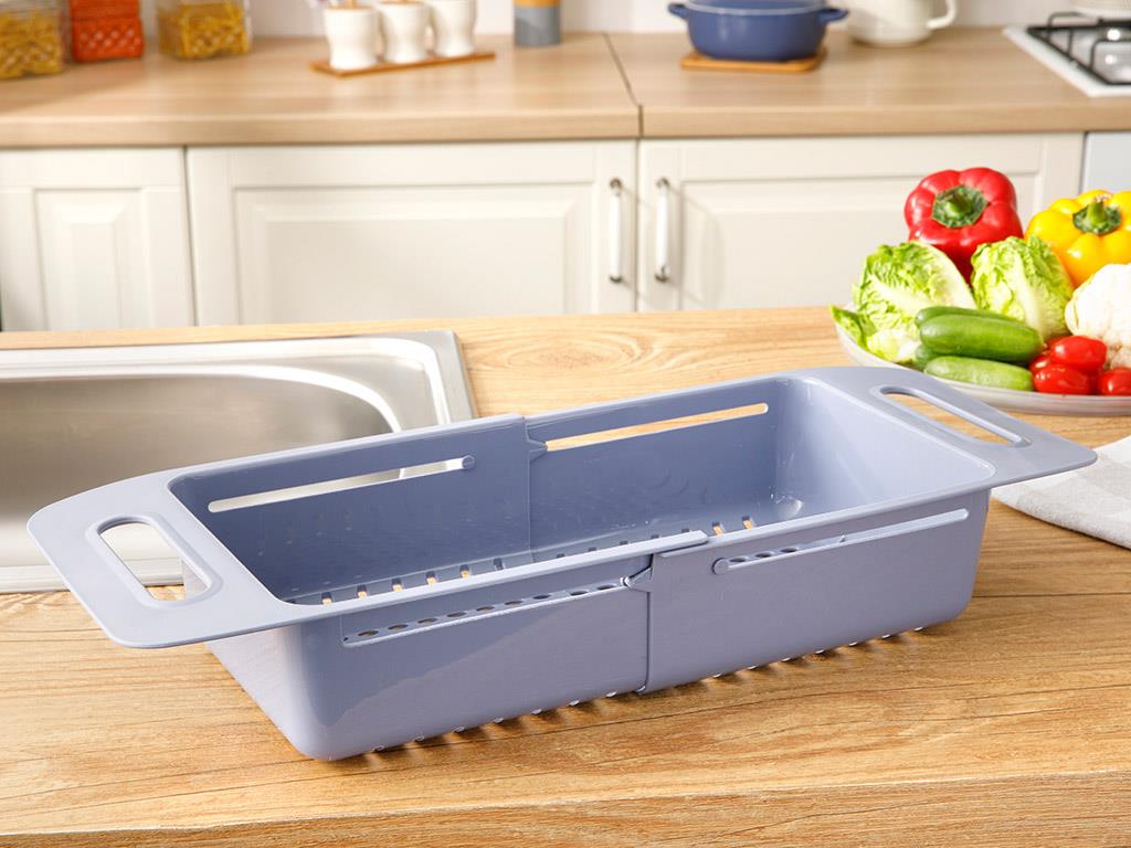 Trendy Plastic Adjustable Sink Strainer Strainer 48x19x8 cm Blue