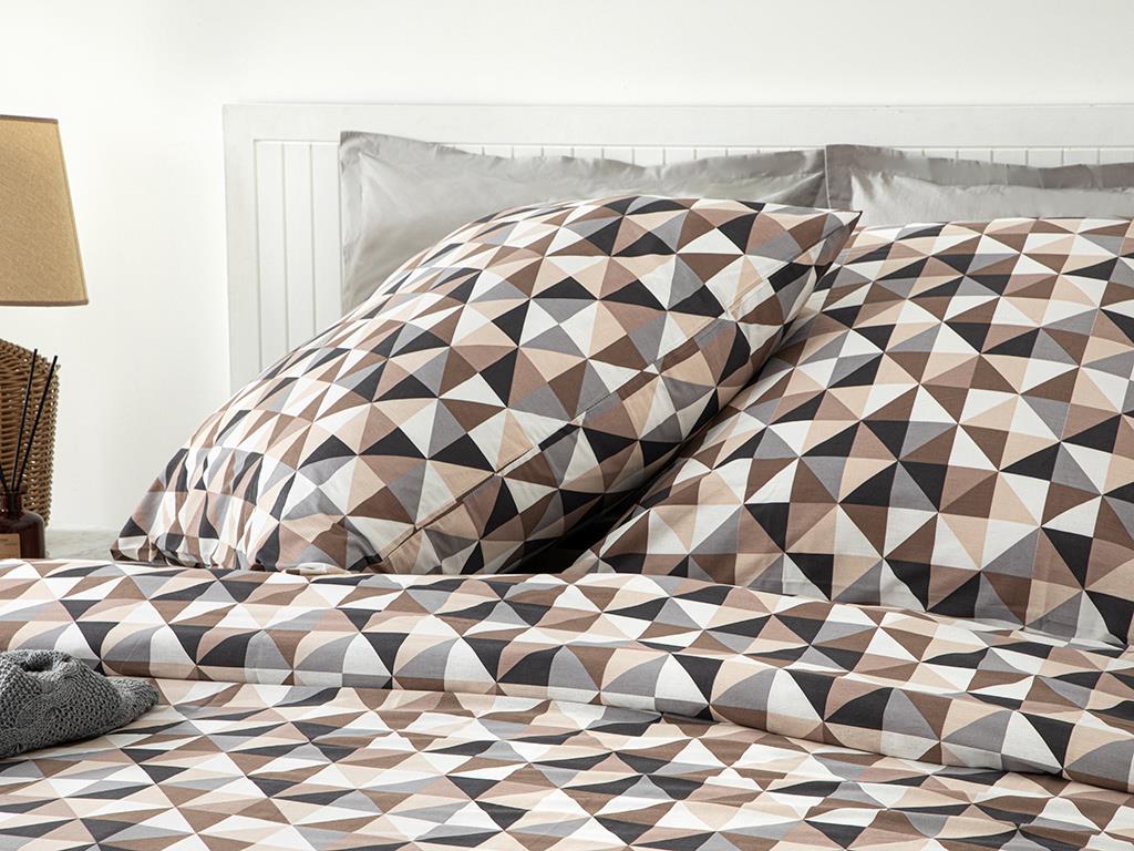 Trigon Cottony Double Person  SET LENJERIE DE PAT 200x220 cm + 80x80 cm Gray-Beige