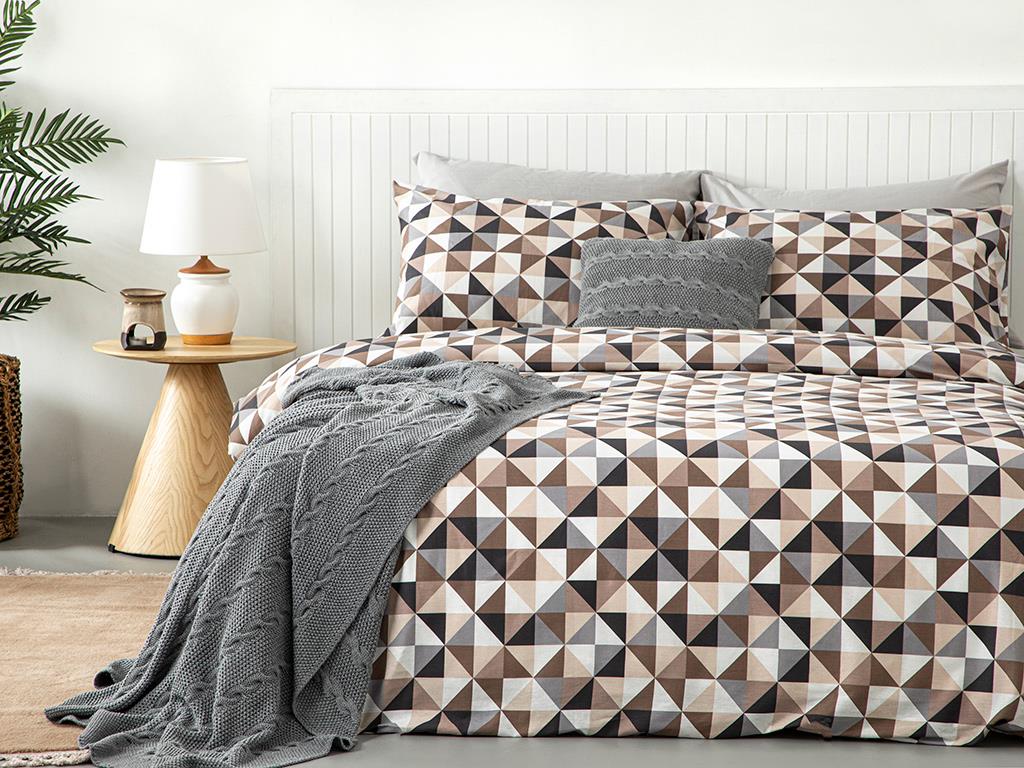 Trigon Cottony Small Single  SET LENJERIE DE PAT 140x200 cm Gray-Beige