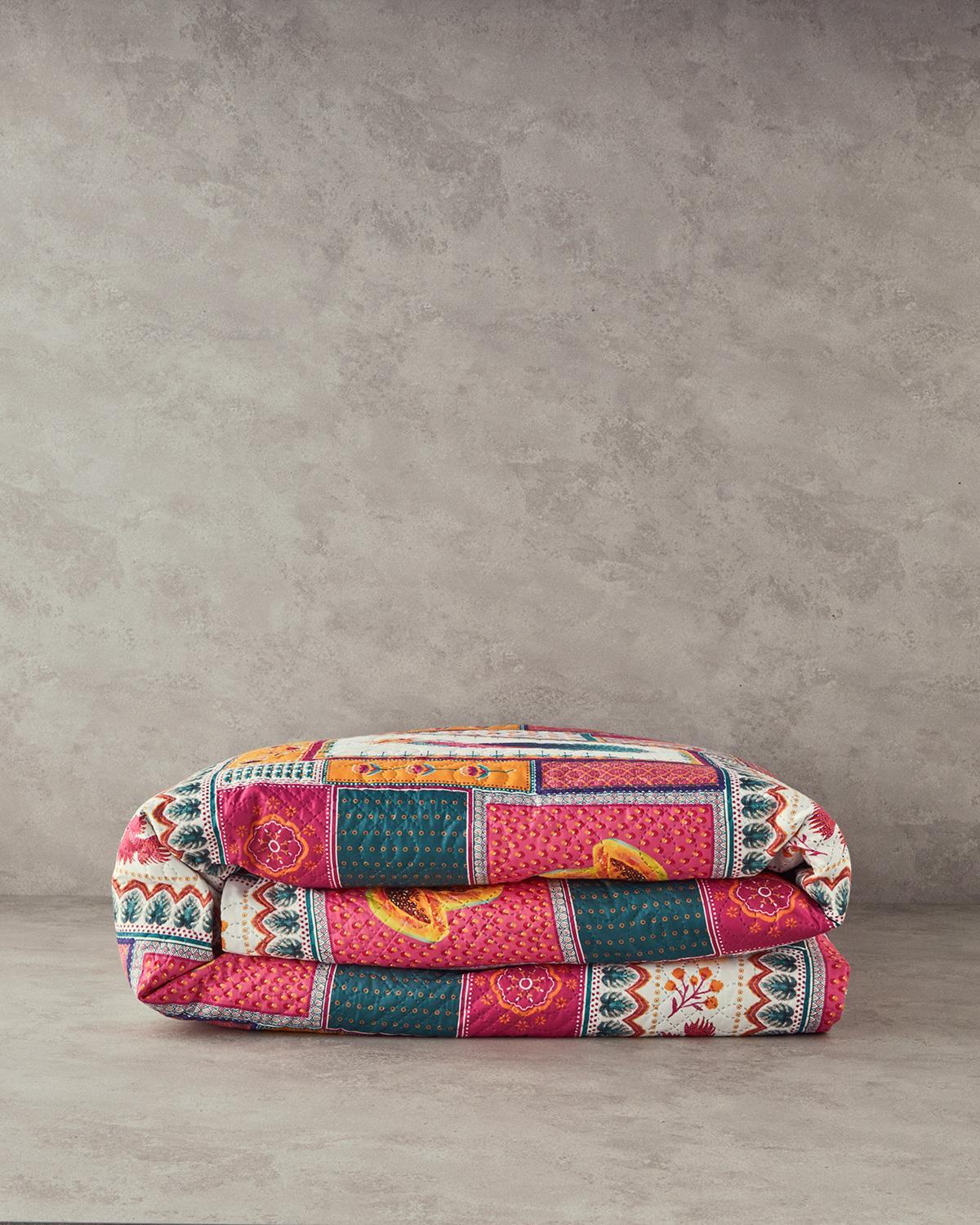 Tropic Patch Single Cuvertură Multifuncțională 160x220 cm Roz închis