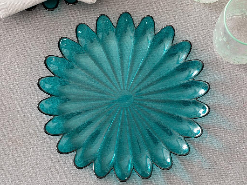 Tulun Glass Service Plate 28 cm Green