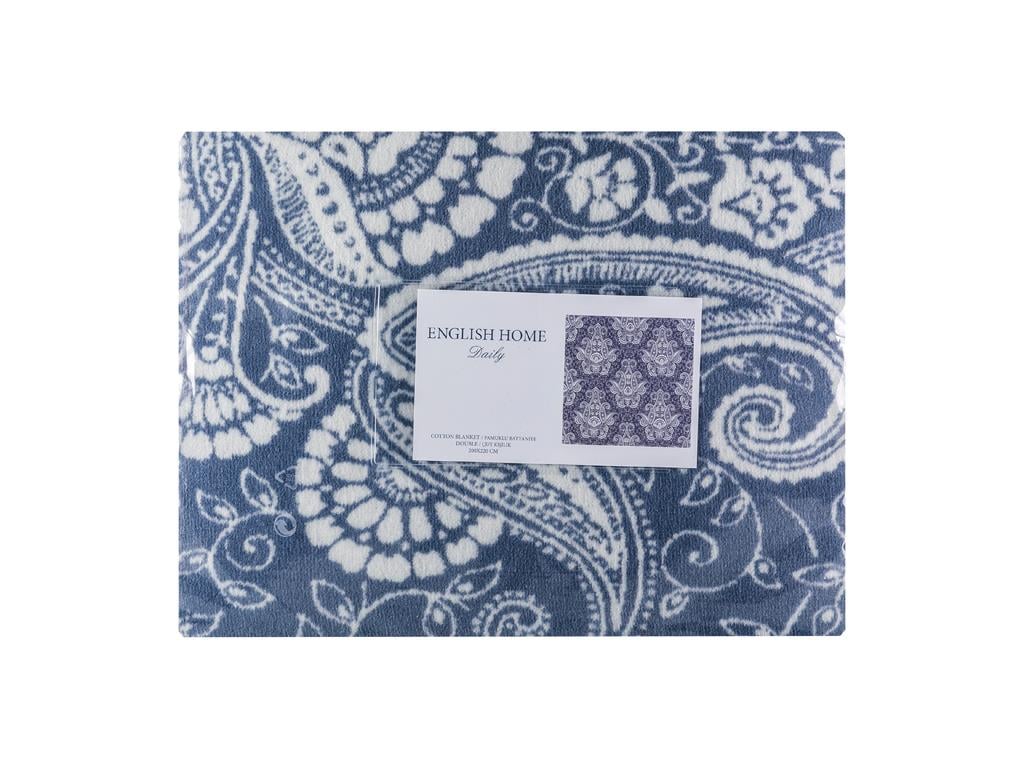 Tulip Damask Cottony Double Person  PĂTURĂ 200x220 cm Albastru Închis