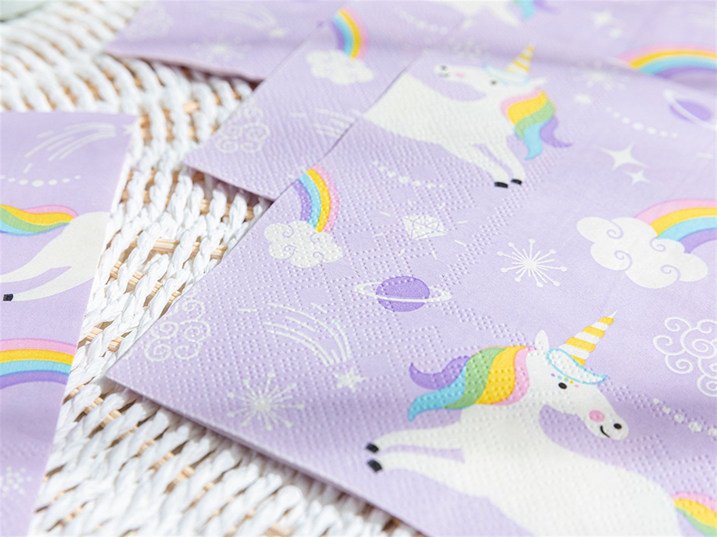 Unicorn Rainbow #  Cu 20 33x33 cm Liliac.