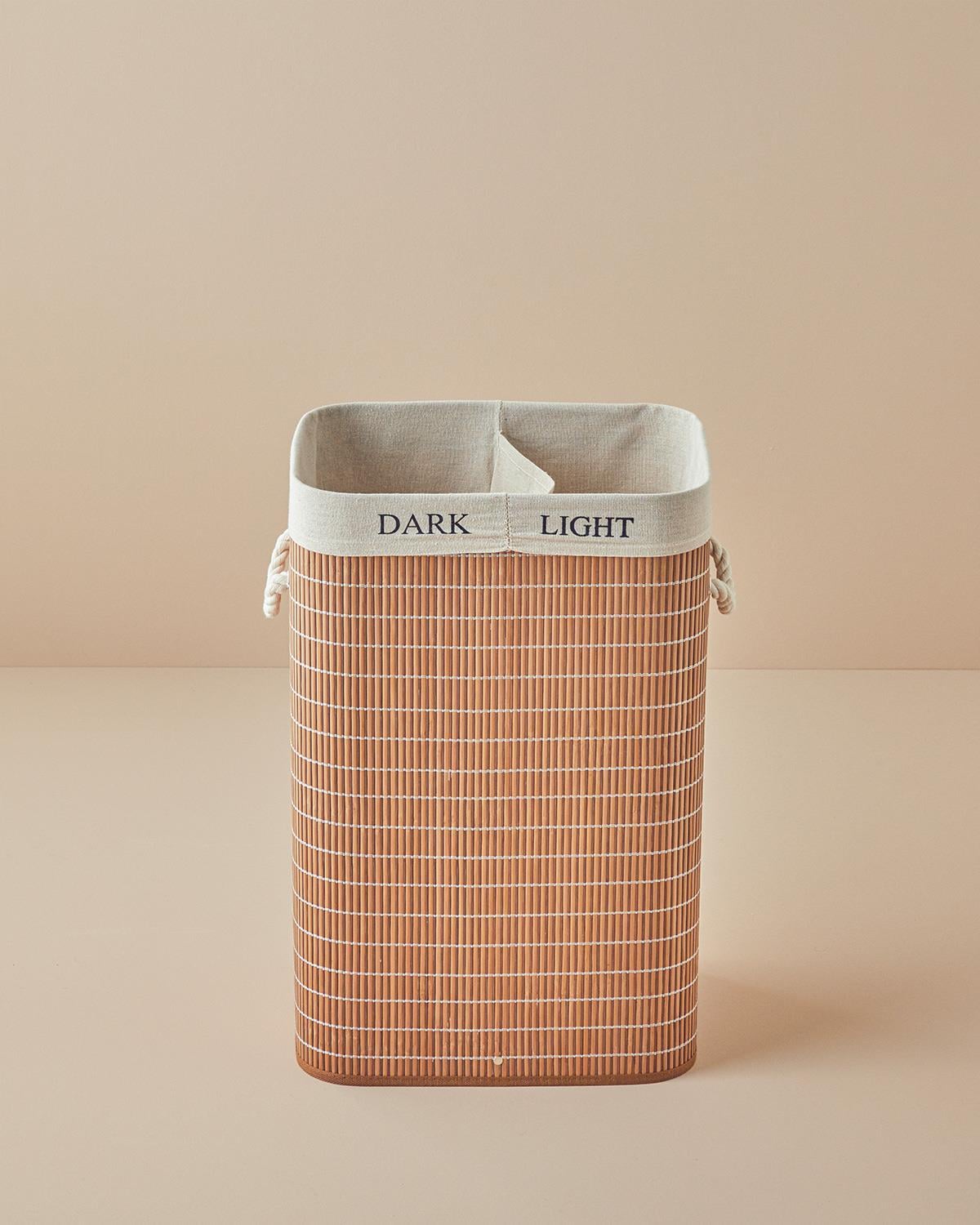 Urbann Bamboo Foldable Two-Compartment Laundry Basket 40x30x60 cm Brown