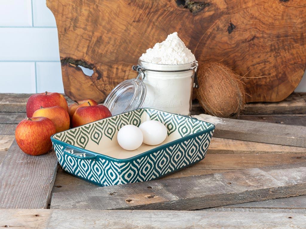 Urbann Porcelain Rectangle Large Oven Cover 27,5 cm Koyu Yeşil