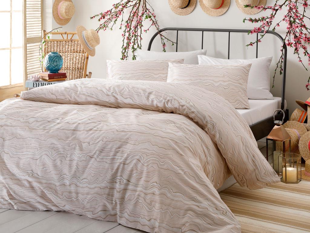 valuri Double Person  SET LENJERIE DE PAT 200x220 cm Beige