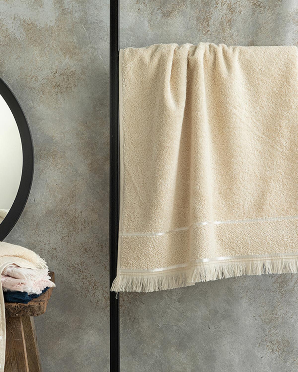 Vegan Cotton Face Towel 50x70 cm Beige
