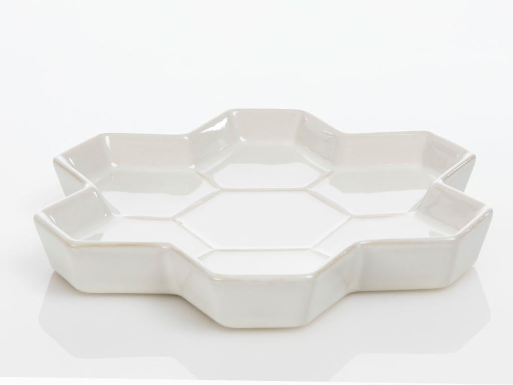 Viața de aur Ceramică Farfurie De Servire 21x21x2cm Cremă.