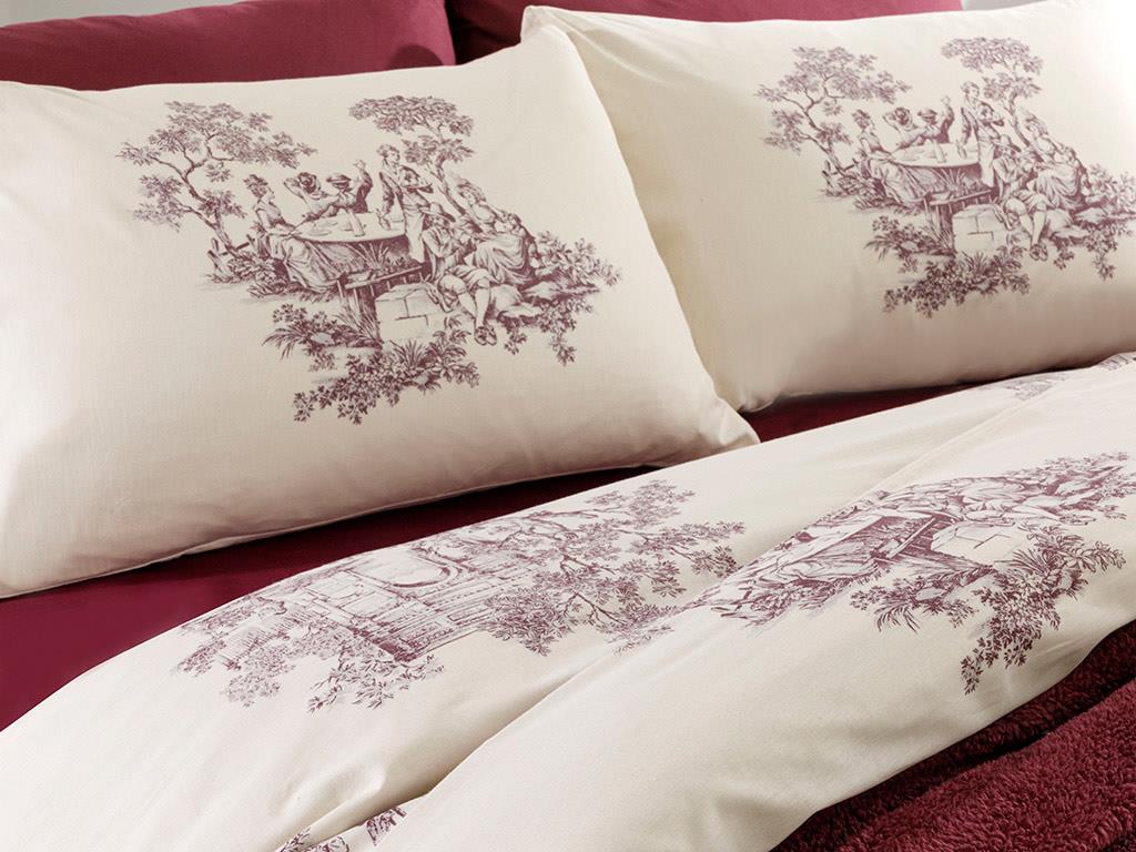 Viața de sat Bumbac King Size Set Lenjerie De Pat 240*220 Cm mov