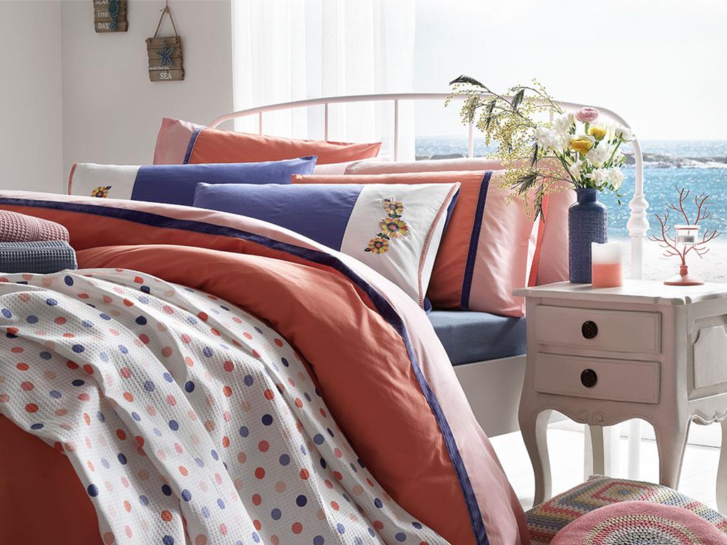 vivace Bumbac Dublu Lenjerie De Pat 200*220 Cm Coral