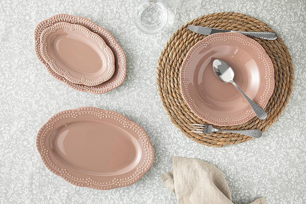 Viyana Porcelain Platter 30 cm Rose Color