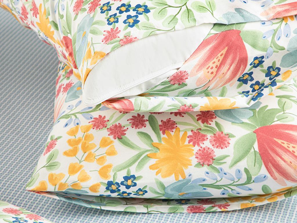 Water Lily Față De Pernă Set 2, Ușor De Calcat, 50*70 Cm, Albastru-Maro