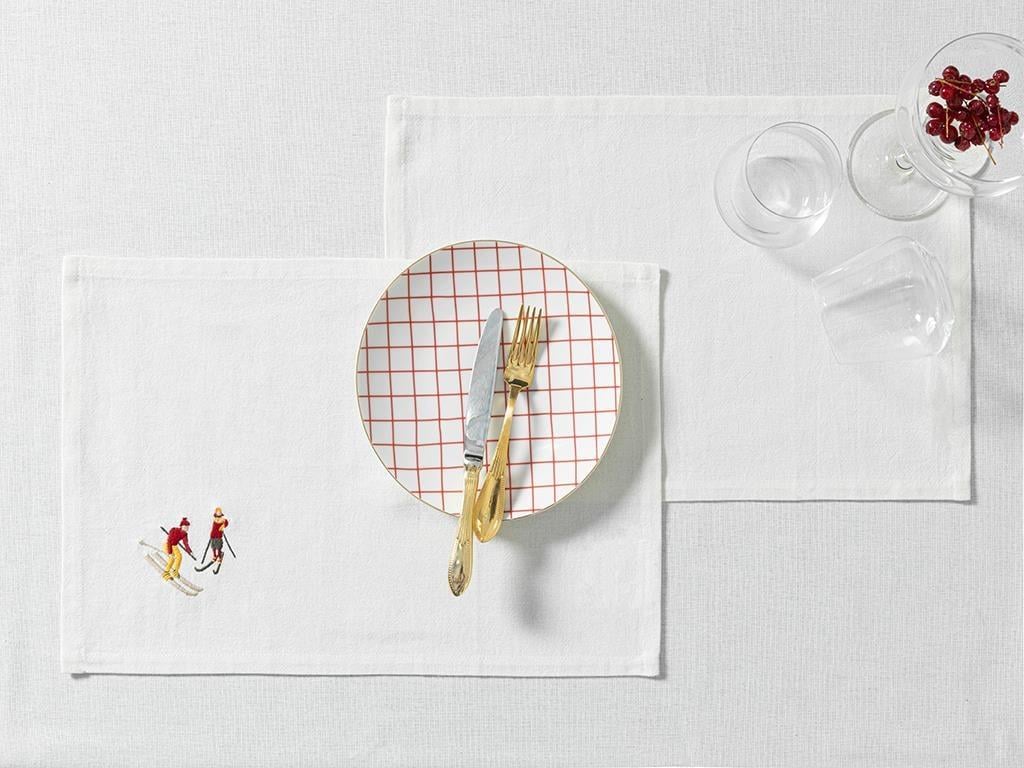 Winter Enjoy Cotton Place Mat 30x45 cm Cream
