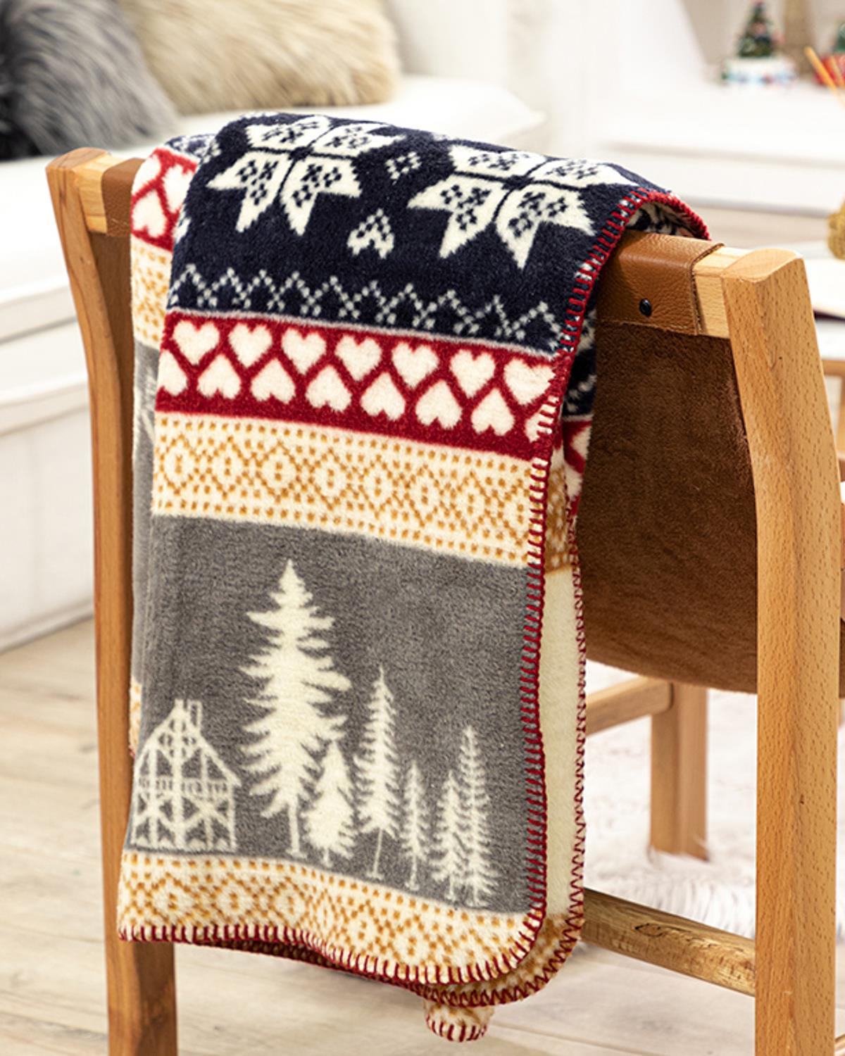 Winterfell Krm Acrilic Pătură Televizor 130x170 cm Bleumarin - Roșu