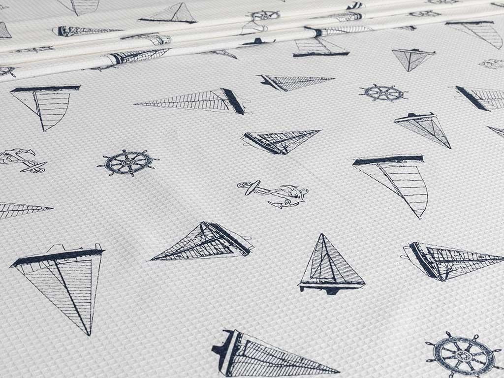 Yatch Trip  Cu imprimeu Pentru o persoana  CUVERTURĂ 150x220 cm Albastru inchis
