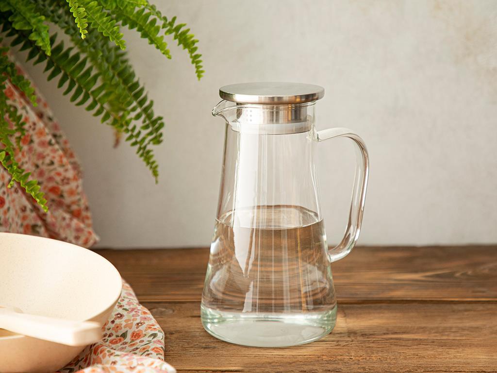 Jingle Borosilicate Glass Water Bottle 1400 ml Transparent