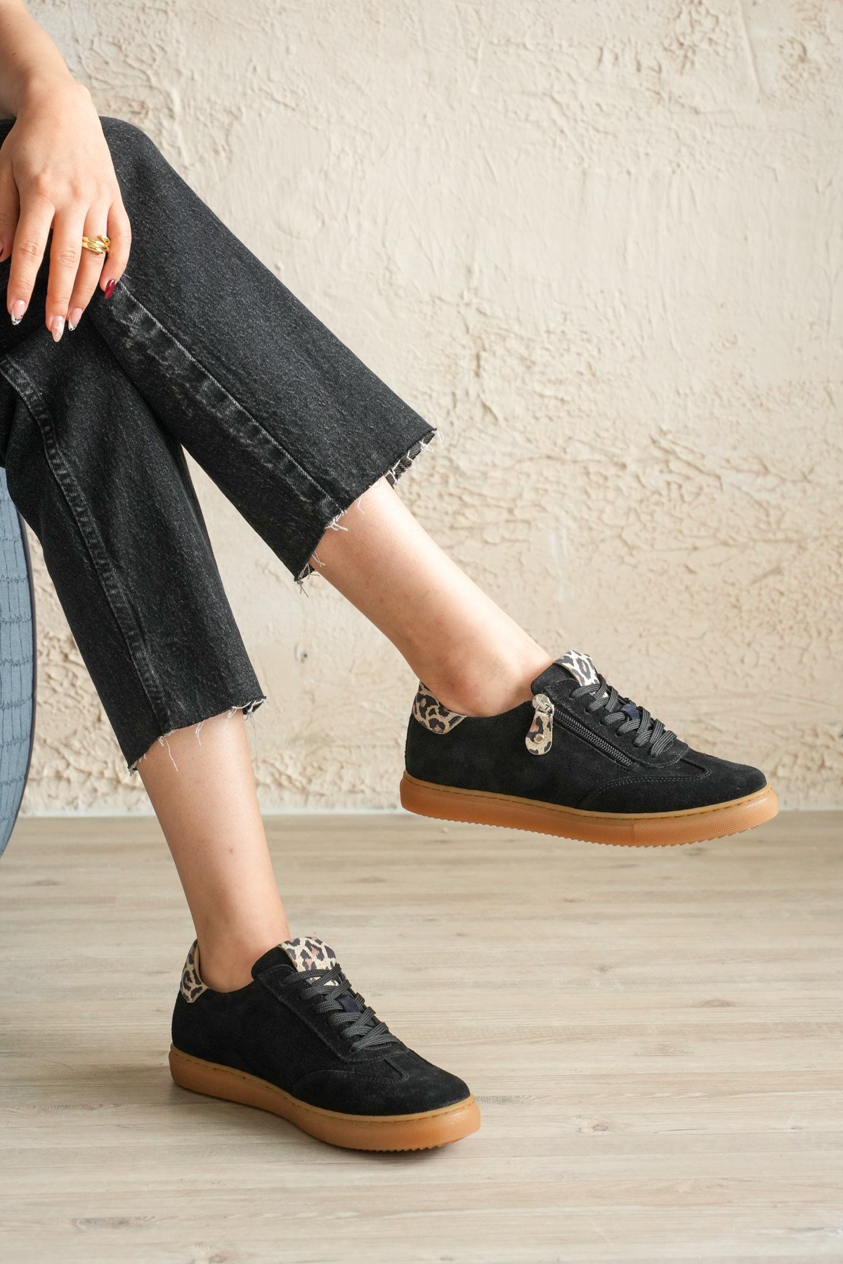 Madrid Kadın Sneaker Siyah Hakiki Deri Comfort Yumuşak Taban