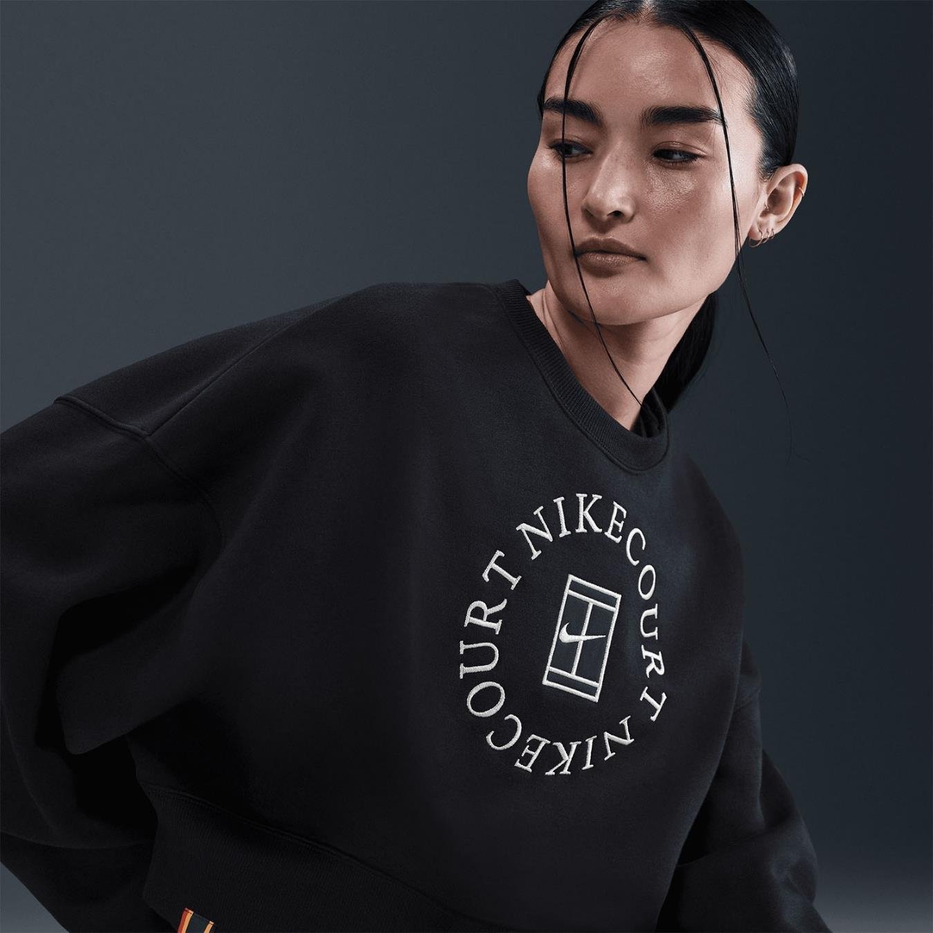  NikeCourt Heritage Phoenix Fleece Kadın Sweatshirt-Siyah