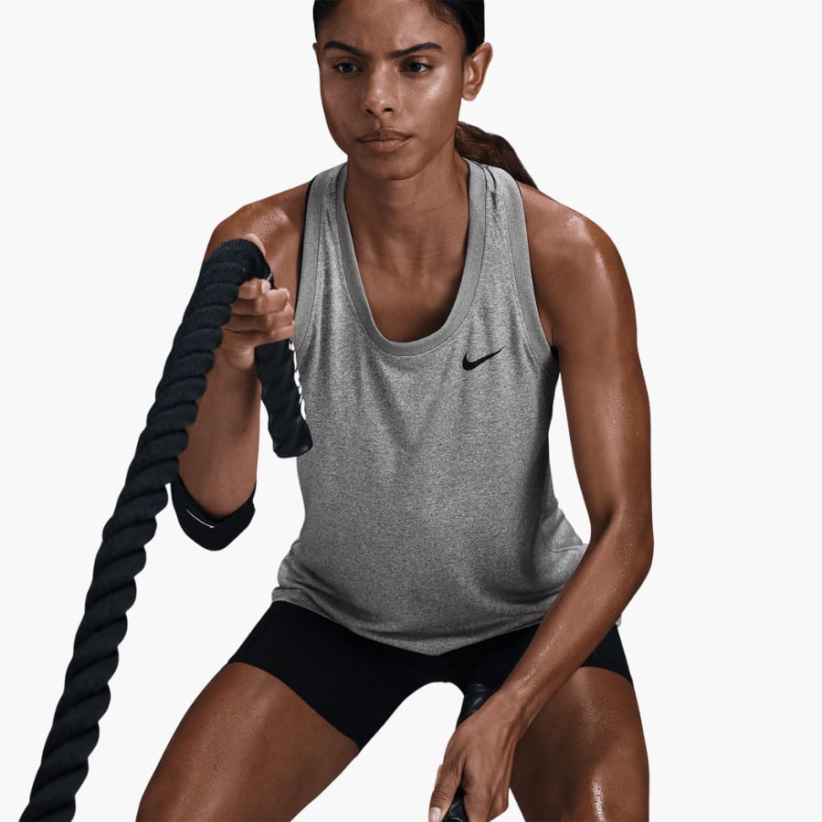 Nike Dri-FIT Racerback Spor Atlet - Koyu Gri