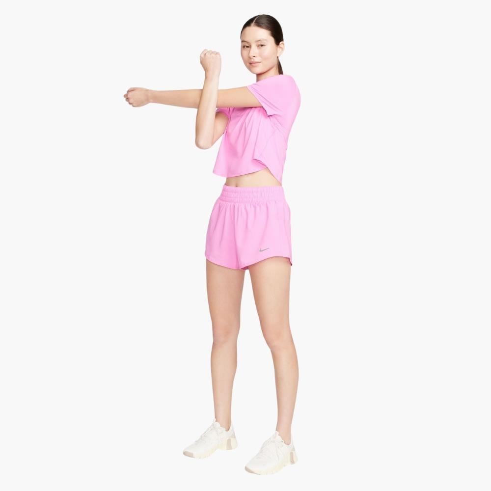 Nike One Dri-FIT Orta Belli Kısa Astarlı Şort 8 cm - Açık Pembe