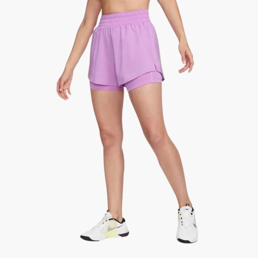 Nike One Dri-FIT Yüksek Bel 8 cm 2'si 1 Arada Şort - Pembe