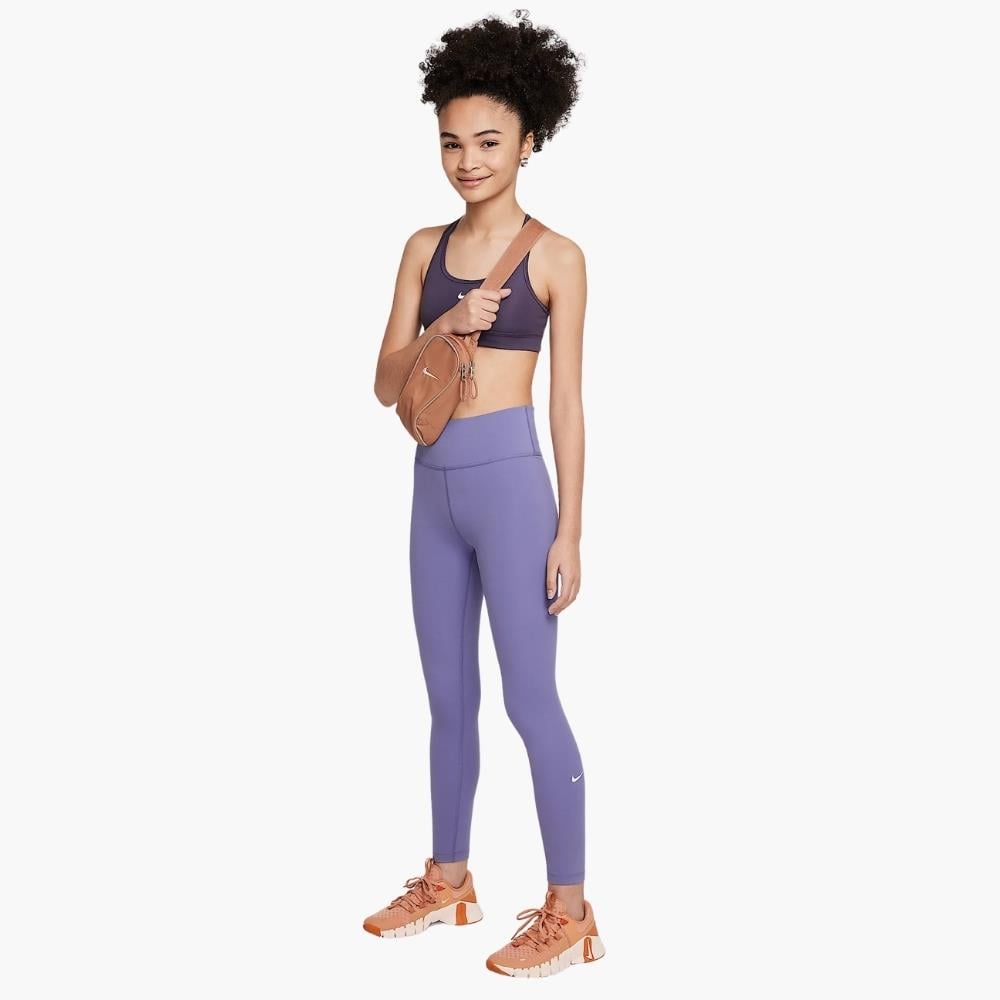 Nike One Dri-FIT Yüksel Bel Genç Kız Taytı - Lila