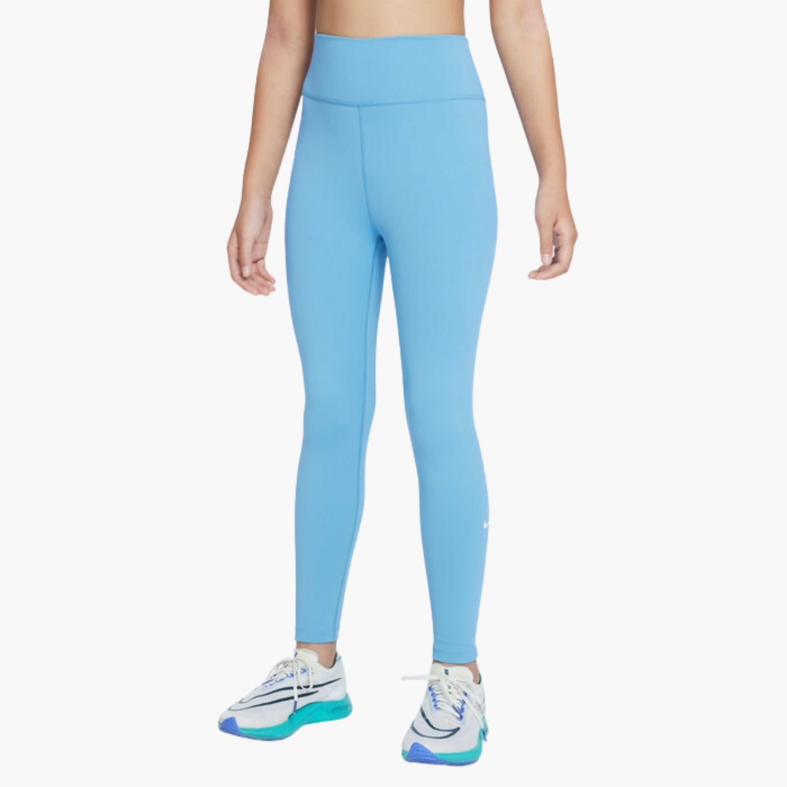 Nike One Dri-FIT Yüksel Bel Genç Kız Taytı - Mavi