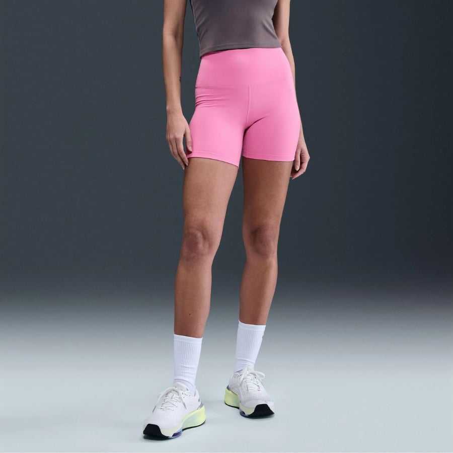 Nike One Yüksek Belli Şort 13 cm - Pembe