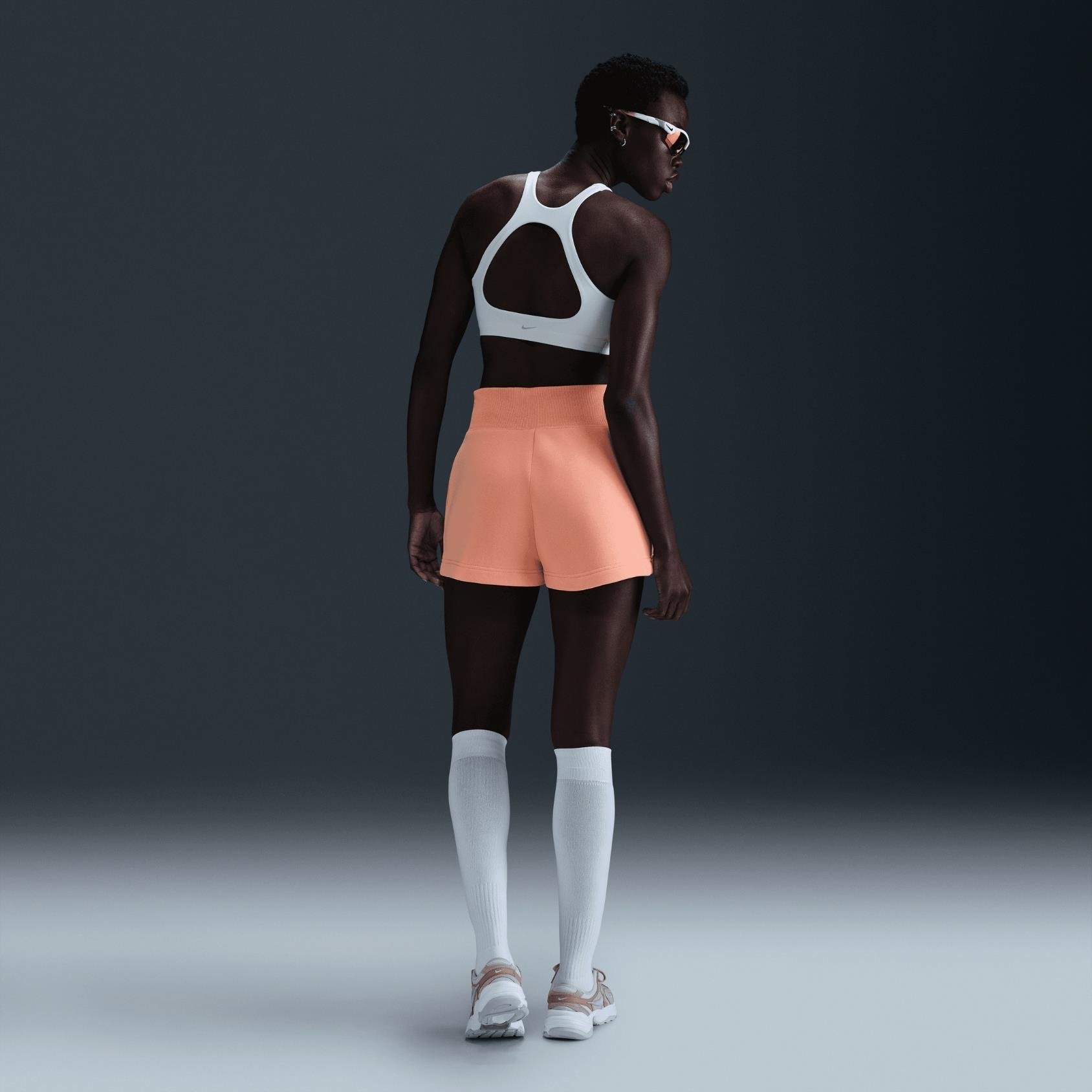 Nike Sportswear Phoenix Fleece Yüksel Belli Bol Şort - Somon