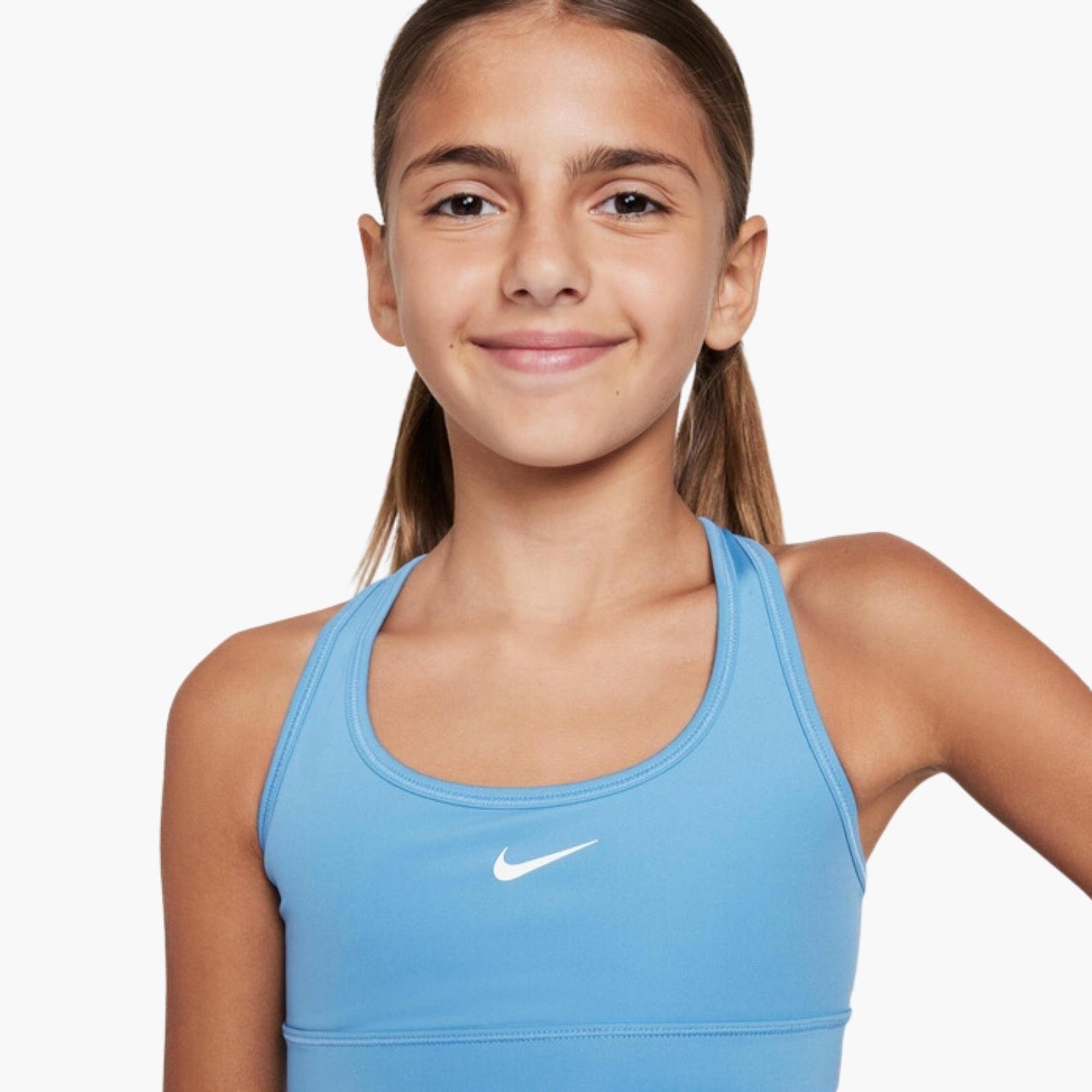 Nike Swoosh Genç Kız Spor Sütyeni - Mavi