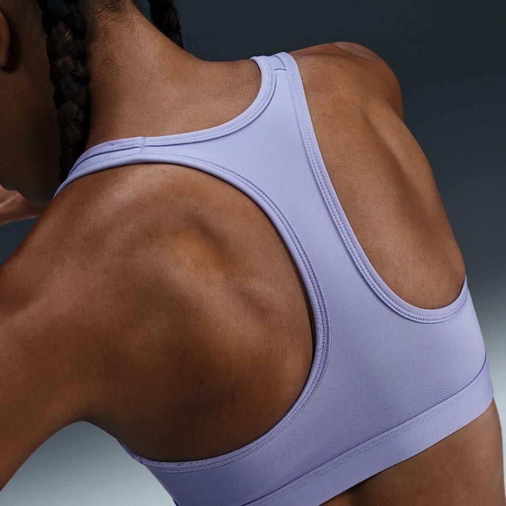 Nike Swoosh Medium Support Dolgulu Spor Sütyeni - Lila