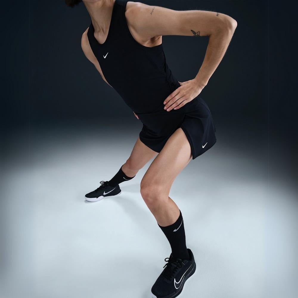 Nike Victory Dri-FIT Düz Tenis Eteği - Siyah