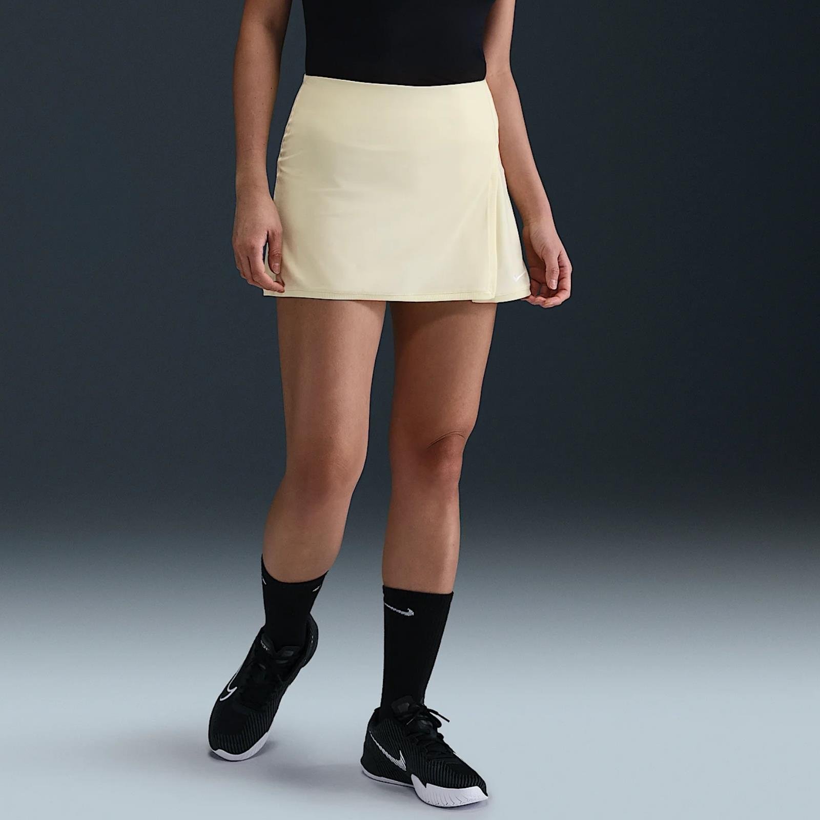 Nike Victory Dri-FIT Düz Tenis Eteği - Sarı