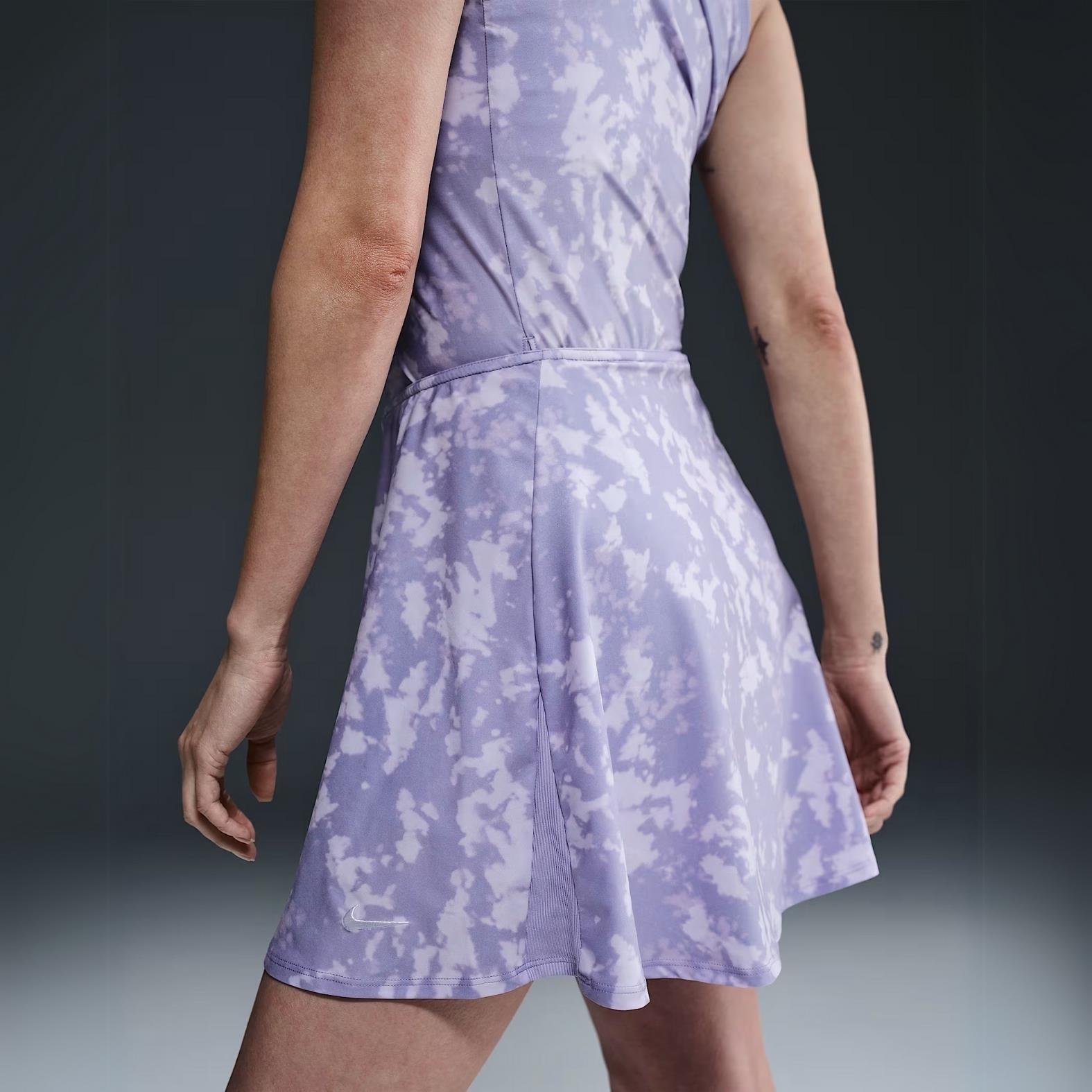 Nike Victory Dri-FIT Fırfırlı Baskılı Tenis Eteği - Lila