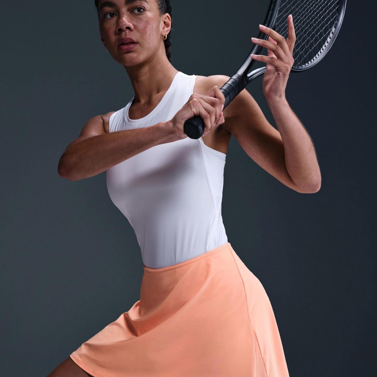 Nike Victory Dri-FIT Fırfırlı Tenis Eteği - Somon