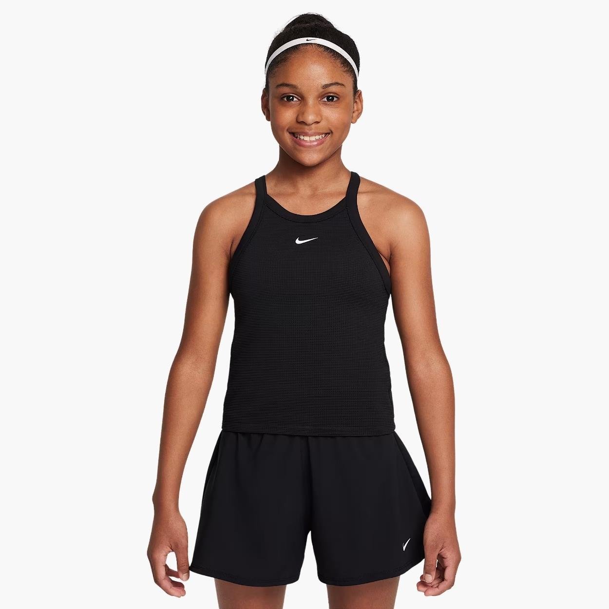 Nike Yüksek Yakalı Genç Kız Atleti - Siyah