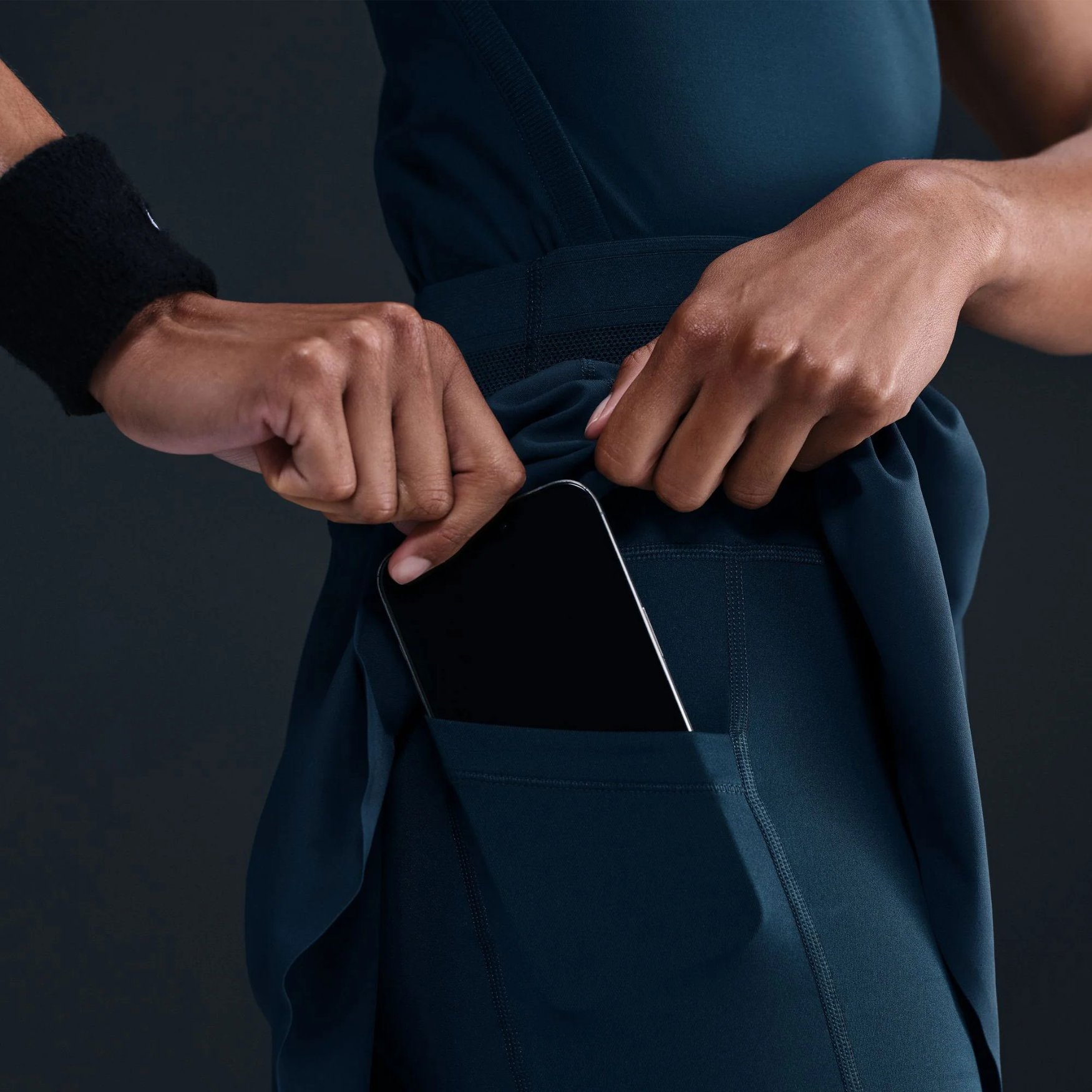 NikeCourt Ace Advantage Dri-FIT Tenis Eteği - Koyu Lacivert