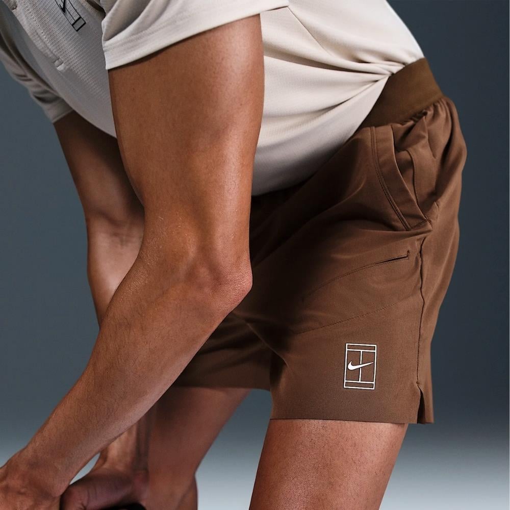 NikeCourt Advantage Dri-FIT 15 cm Tenis Şortu - Kahverengi