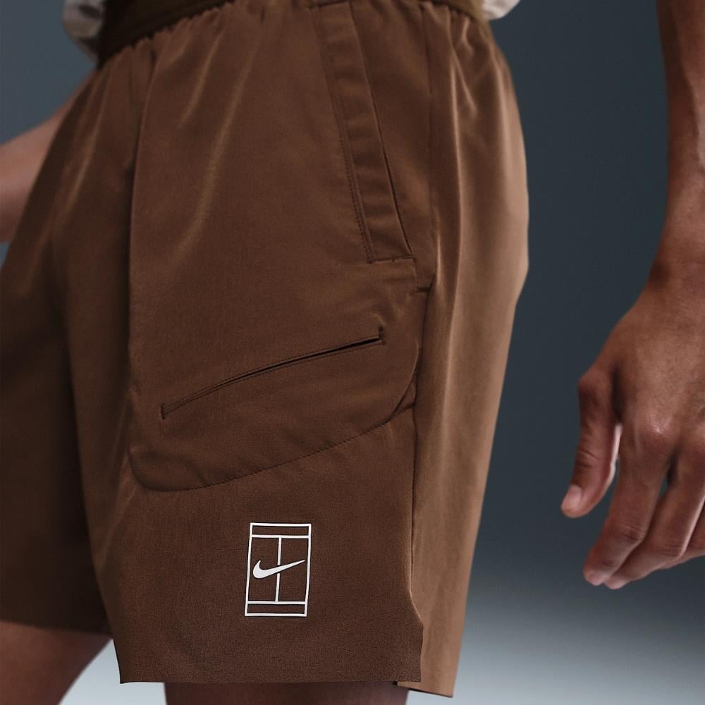 NikeCourt Advantage Dri-FIT 15 cm Tenis Şortu - Kahverengi