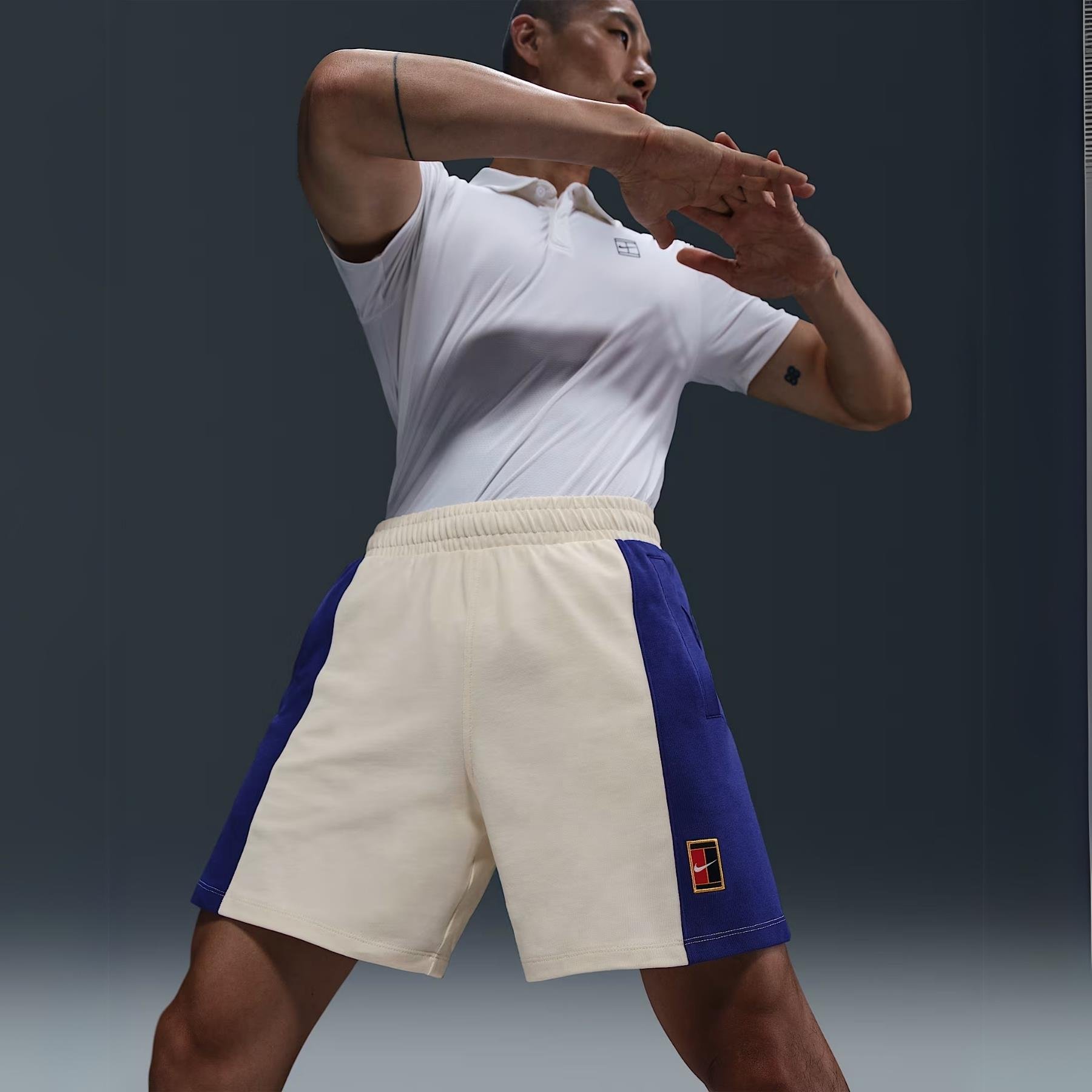 NikeCourt Heritage 15 cm Tenis Şortu - Krem