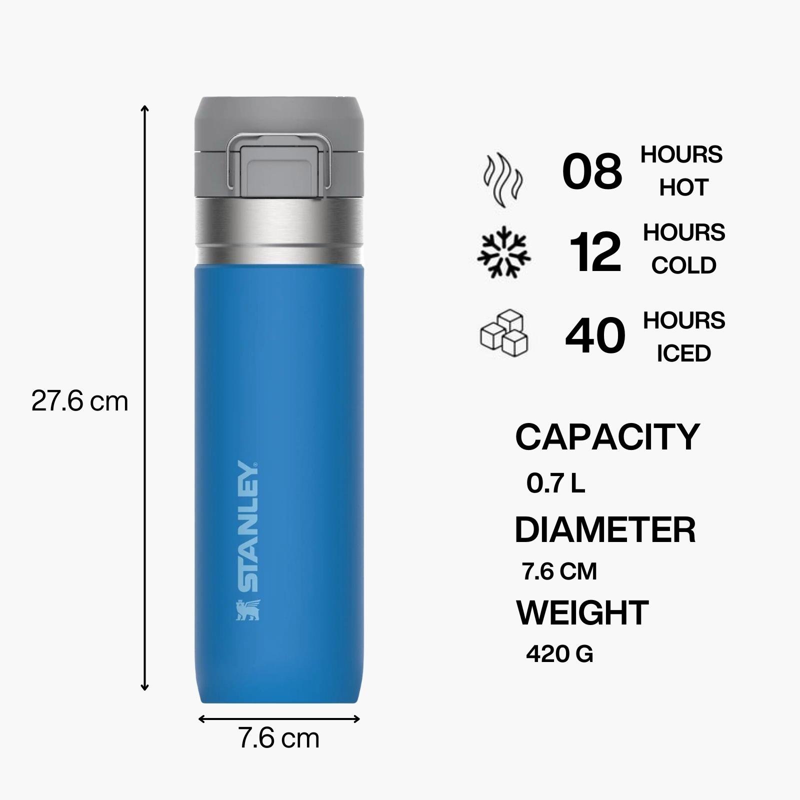 Stanley GO Quick Flip Paslanmaz Çelik Termos 0.70 Lt - Mavi