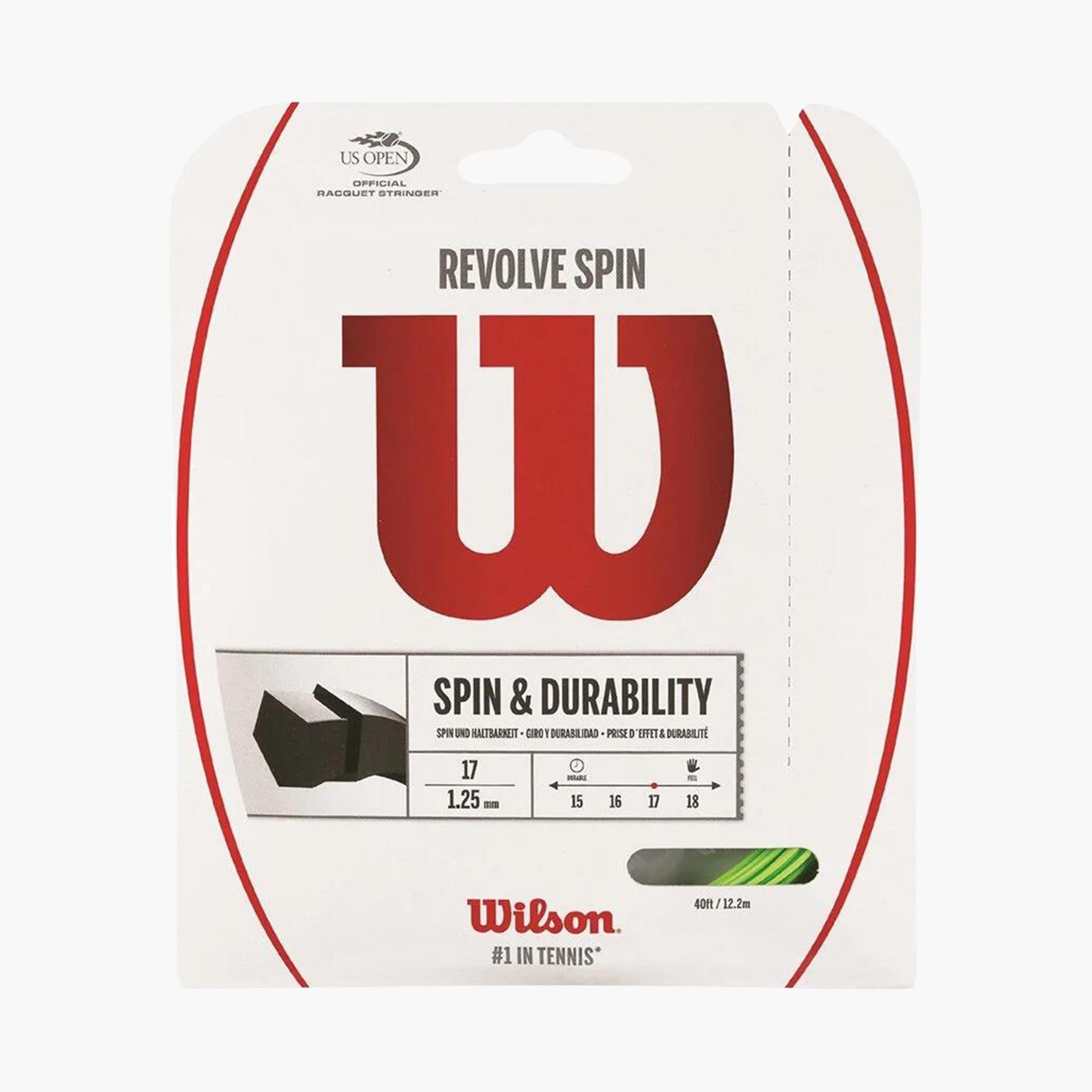 Wilson Revolve Spin 17/1.25 Tek Çekim Kordaj Yeşil